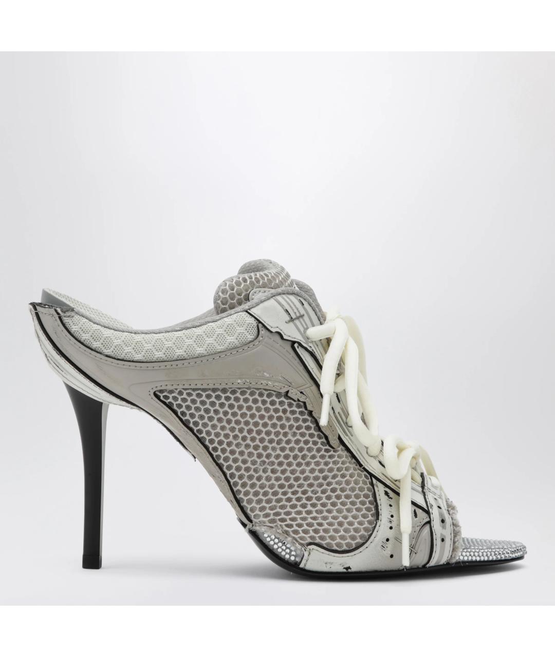 BALENCIAGA Серые синтетические мюли, фото 3