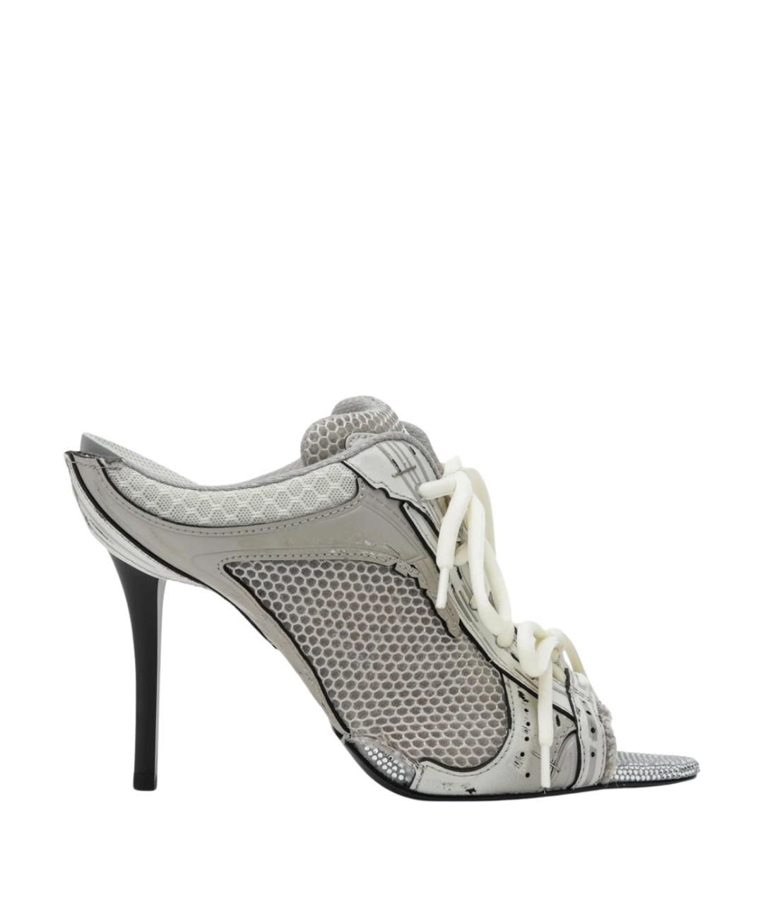 BALENCIAGA Серые синтетические мюли, фото 1