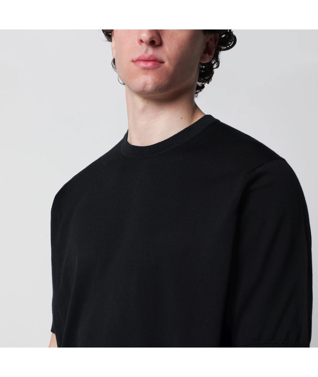 JOHN SMEDLEY Черная хлопковая футболка, фото 2