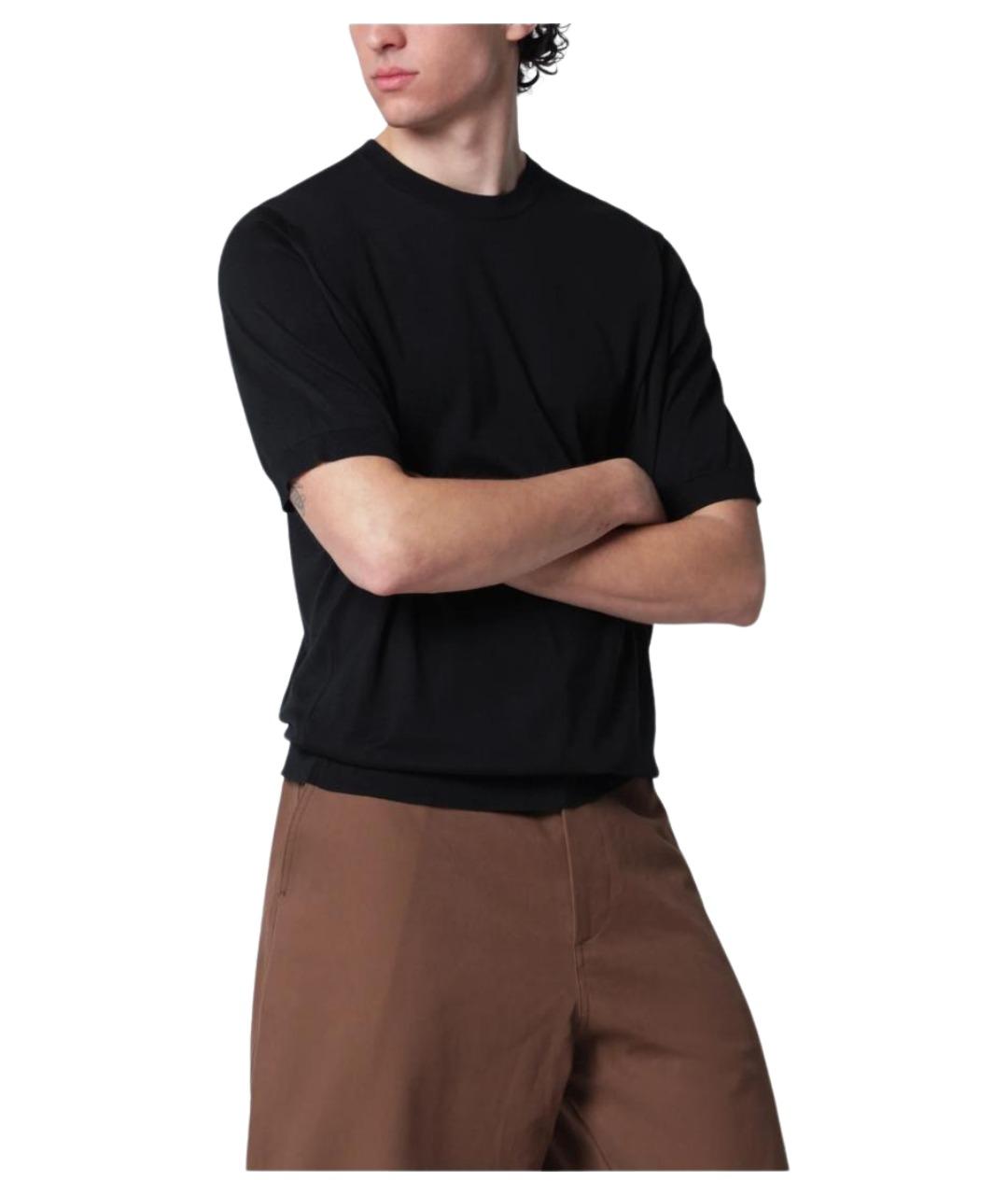 JOHN SMEDLEY Черная хлопковая футболка, фото 1