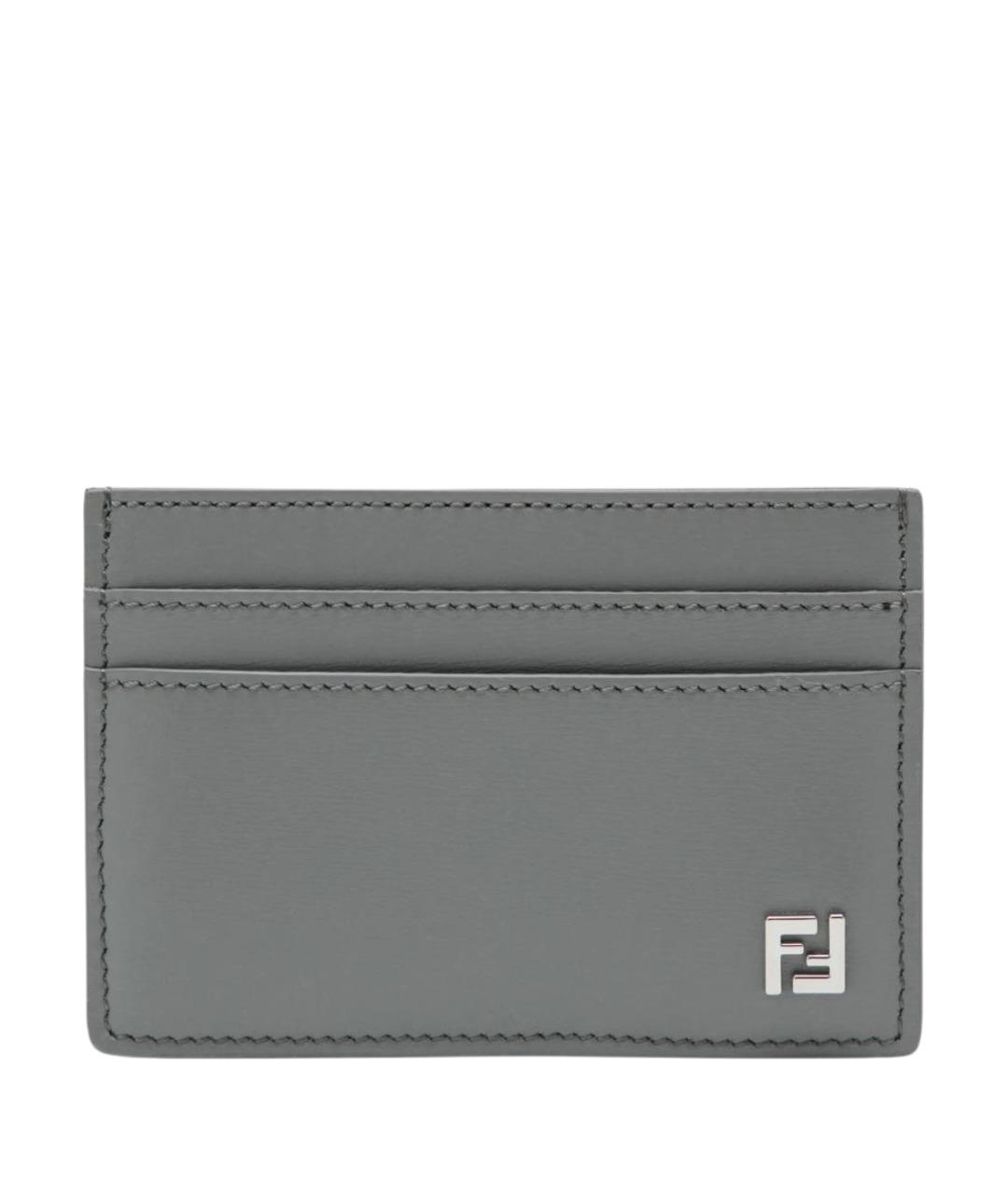 FENDI Серый кожаный кардхолдер, фото 1