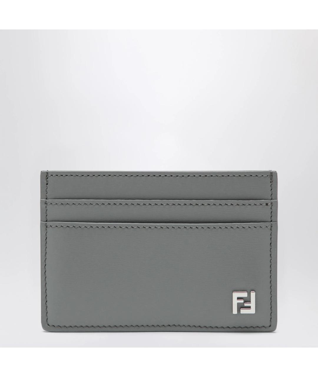 FENDI Серый кожаный кардхолдер, фото 3