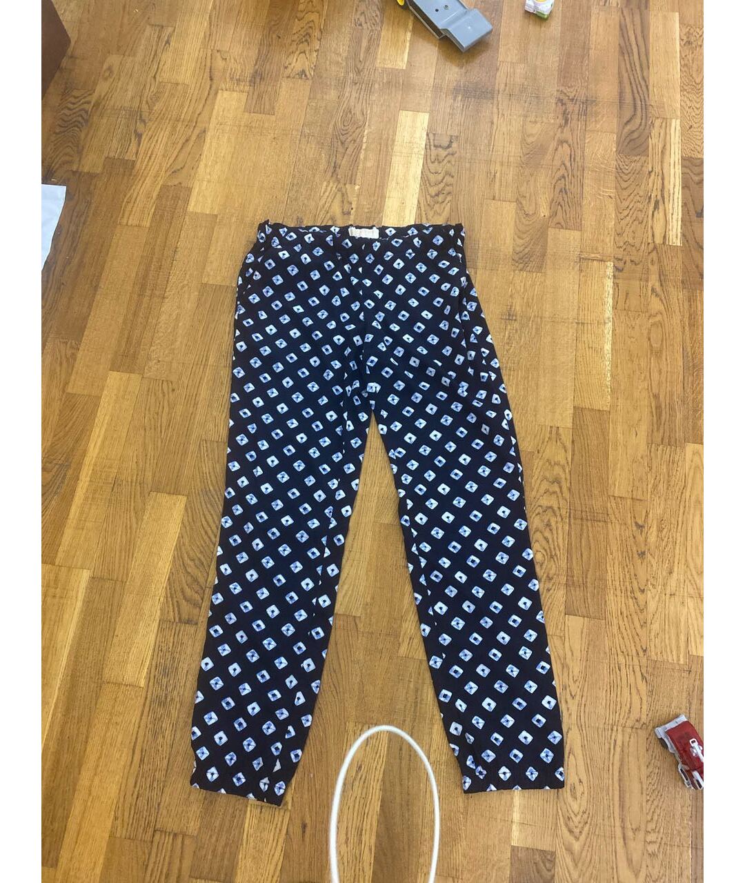 MICHAEL KORS Синие полиэстеровые прямые брюки, фото 4