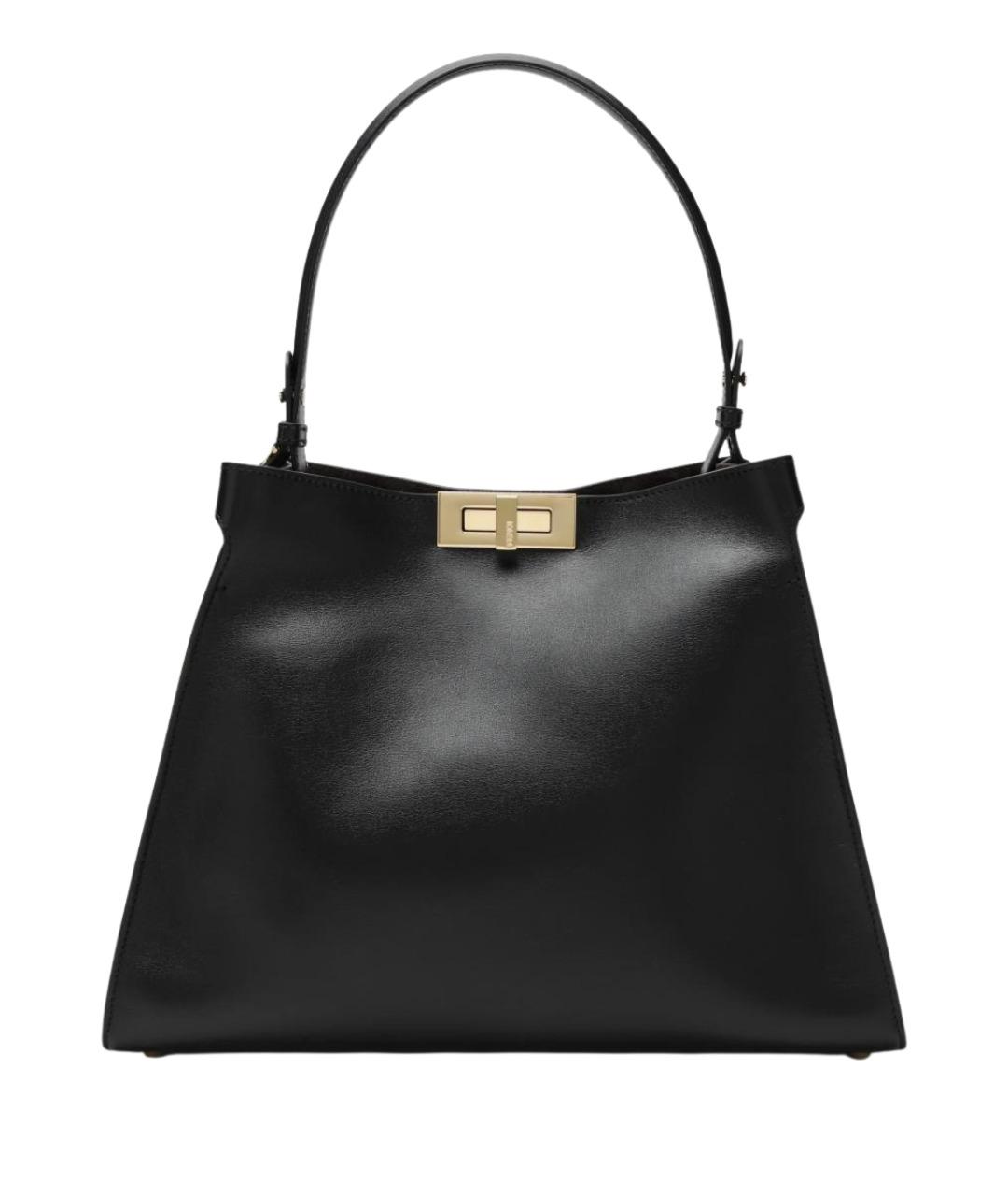 FENDI Черная кожаная сумка тоут, фото 1