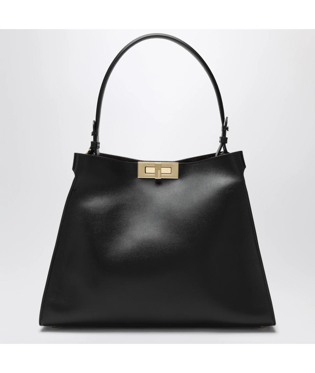 FENDI Черная кожаная сумка тоут, фото 3