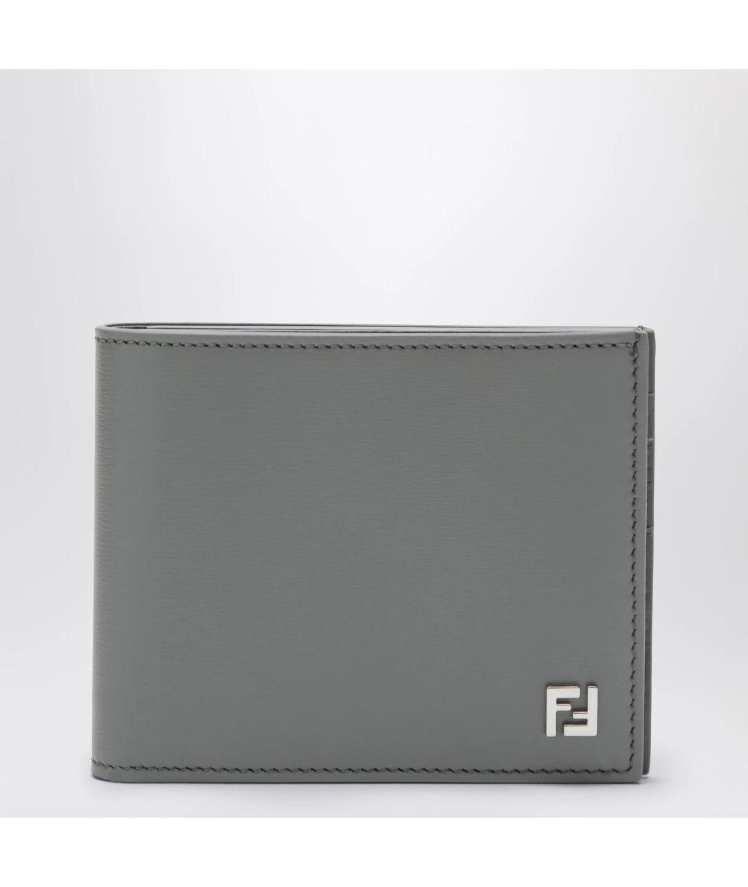 FENDI Серый кожаный кошелек, фото 3