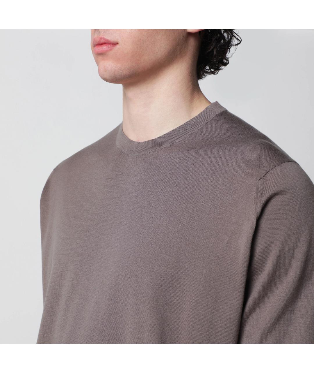 JOHN SMEDLEY Бежевая хлопковая футболка, фото 2