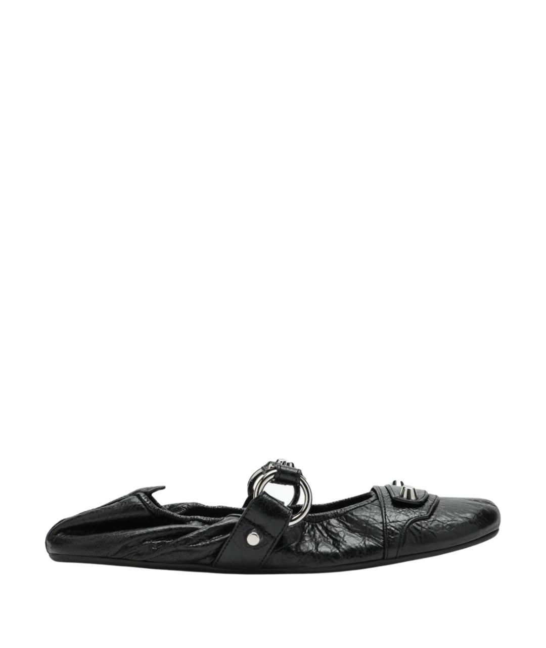 BALENCIAGA Черные кожаные балетки, фото 1