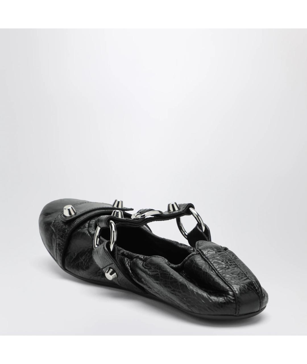 BALENCIAGA Черные кожаные балетки, фото 2