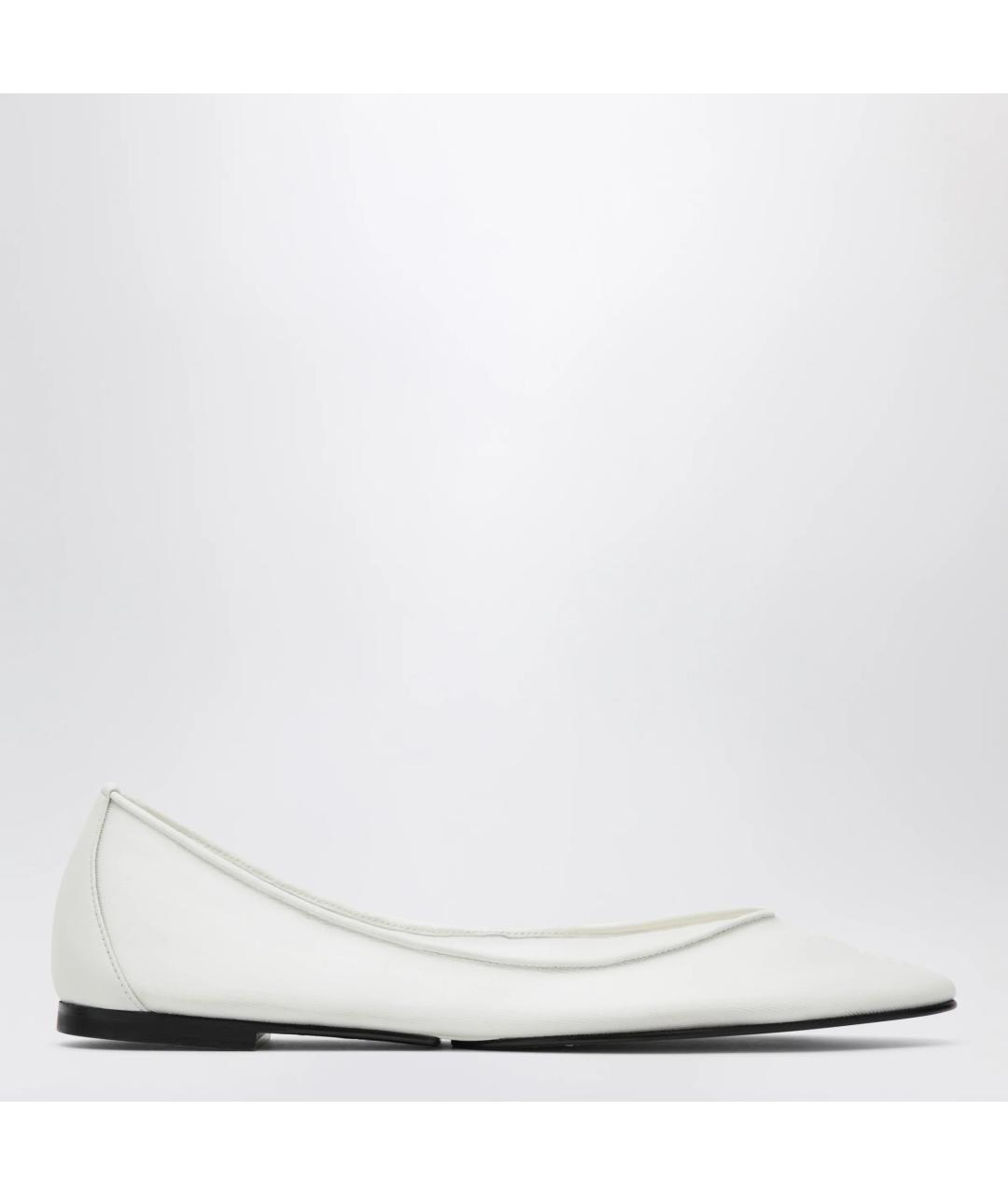JACQUEMUS Белые кожаные балетки, фото 3