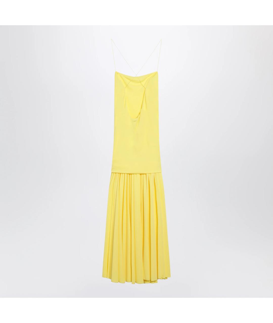 JACQUEMUS Желтое вискозное коктейльное платье, фото 2