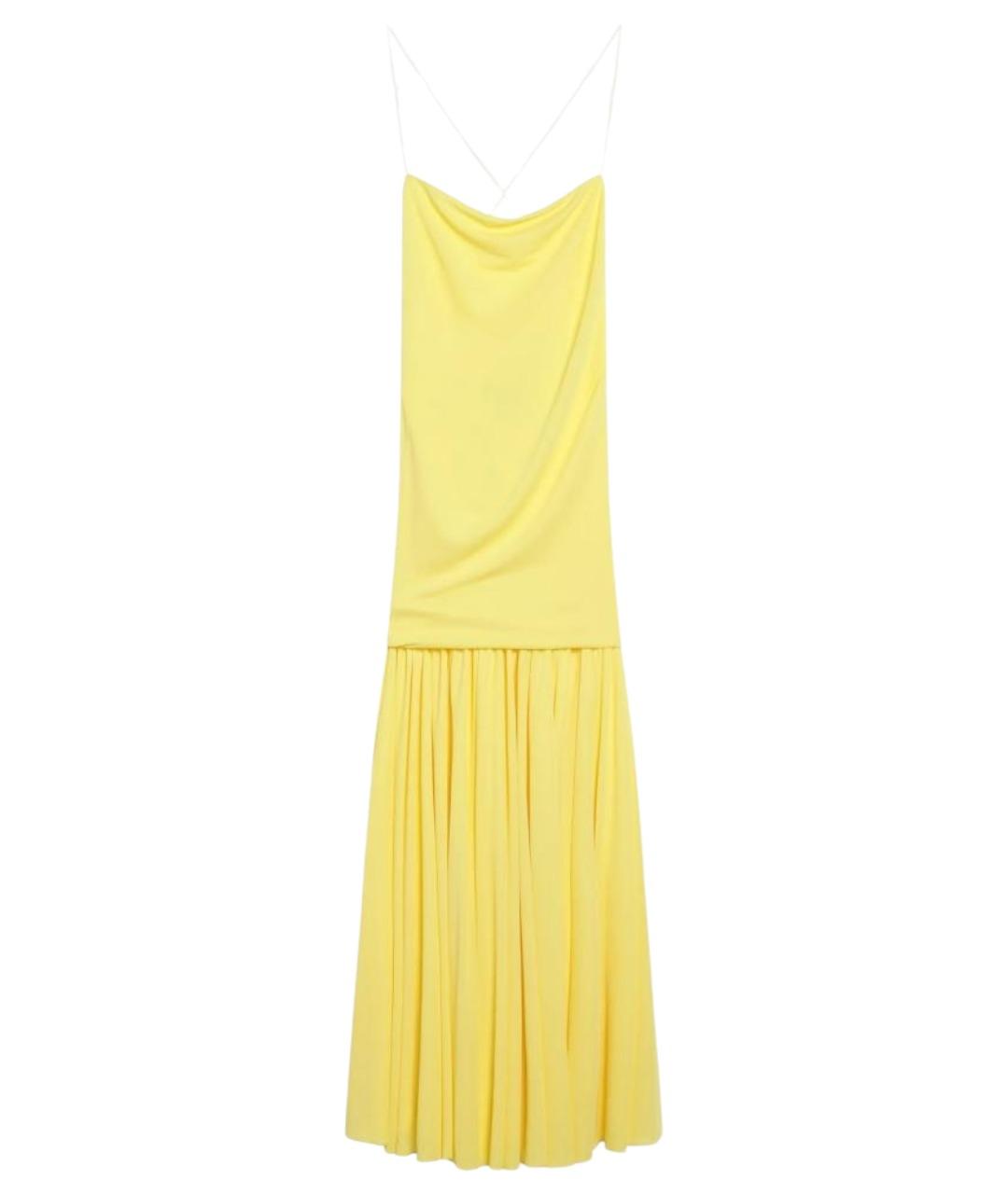 JACQUEMUS Желтое вискозное коктейльное платье, фото 1