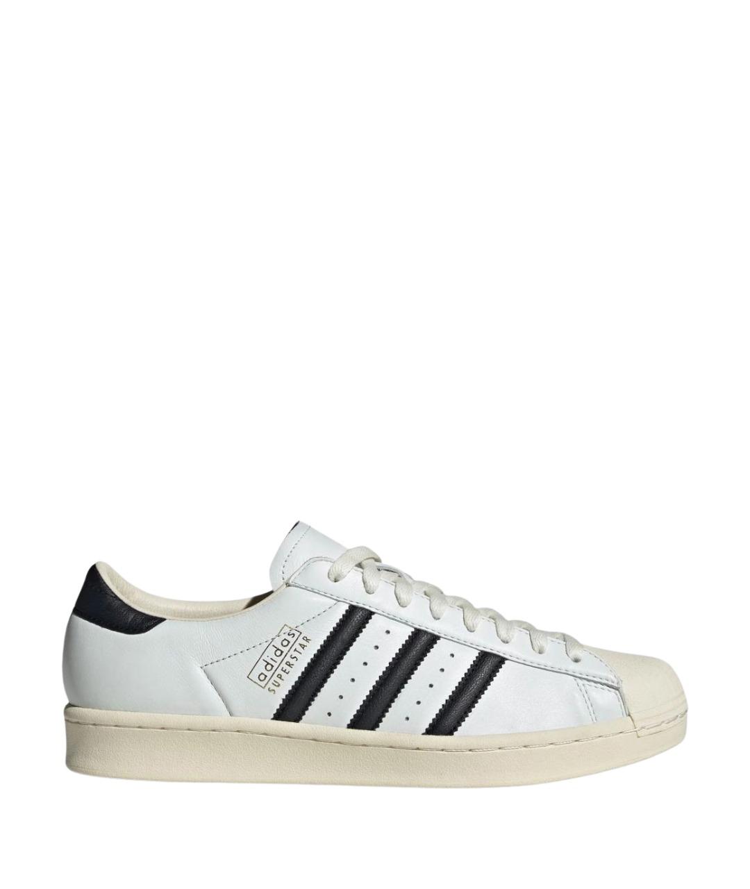 ADIDAS Белые кожаные низкие кроссовки / кеды, фото 1