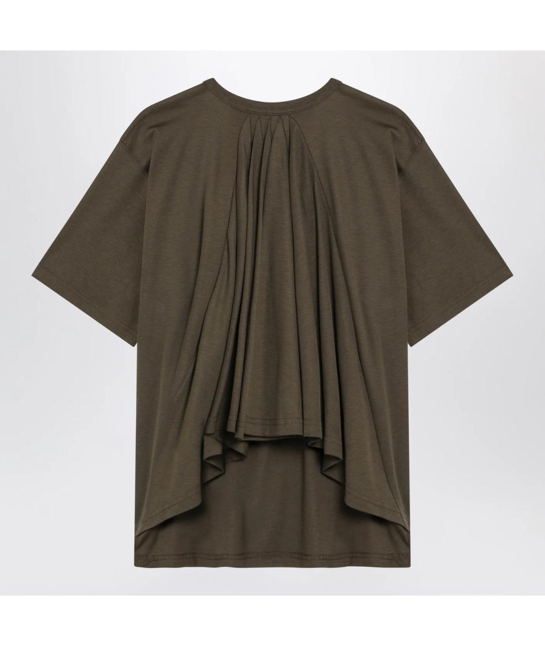 JACQUEMUS Хаки хлопковая футболка, фото 2