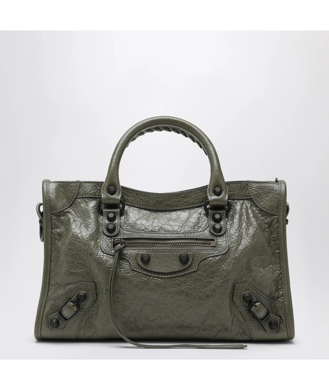 BALENCIAGA Зеленая кожаная сумка тоут, фото 3