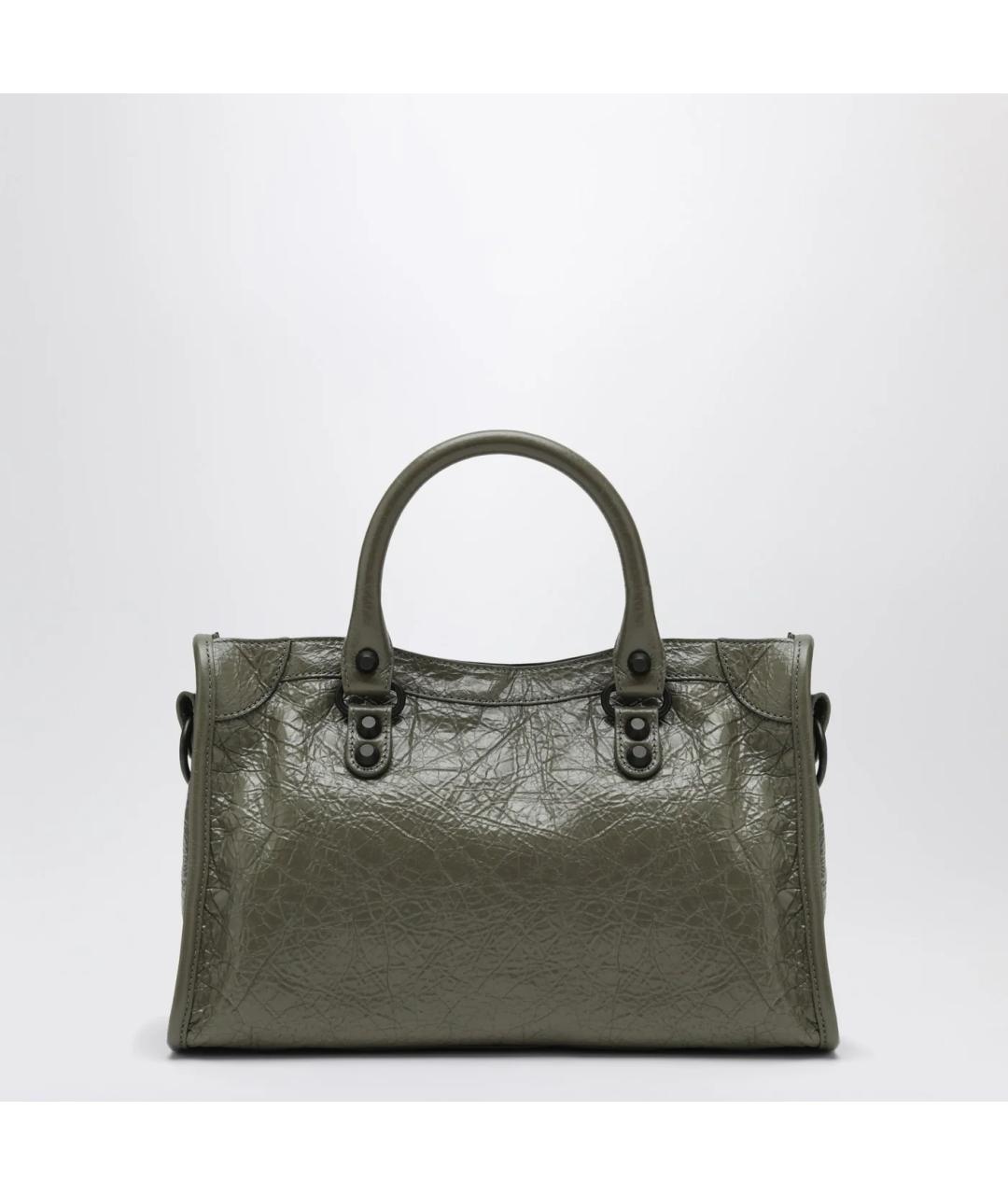 BALENCIAGA Зеленая кожаная сумка тоут, фото 2