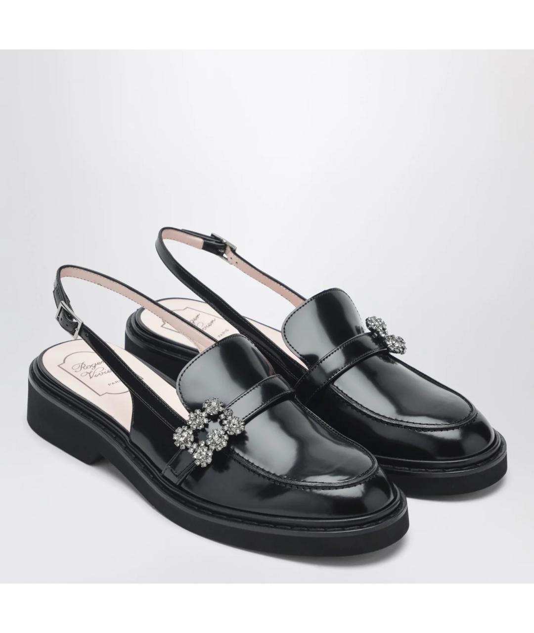 ROGER VIVIER Черные кожаные лоферы, фото 3