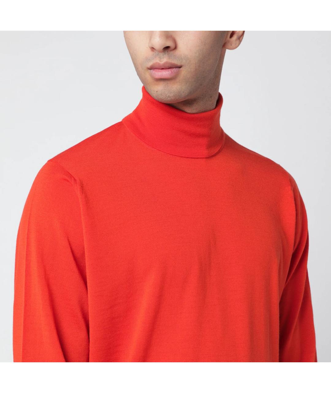 JOHN SMEDLEY Оранжевая шерстяная водолазка, фото 2