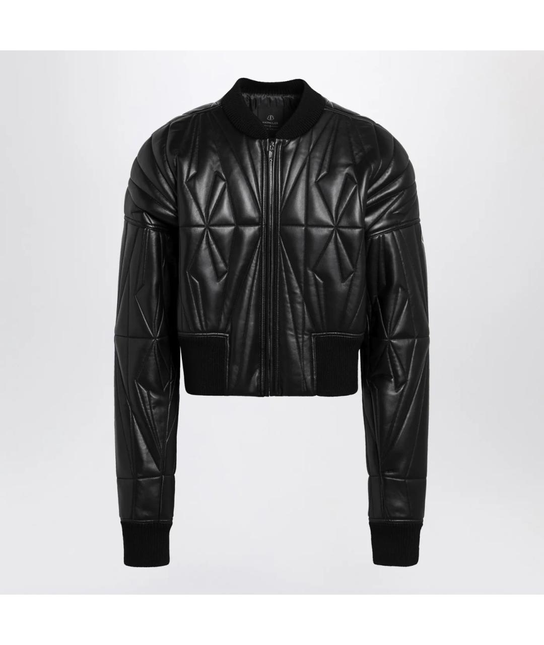 MONCLER Черная кожаная куртка, фото 3
