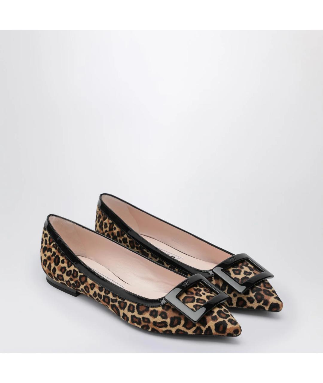 ROGER VIVIER Бежевые кожаные балетки, фото 2