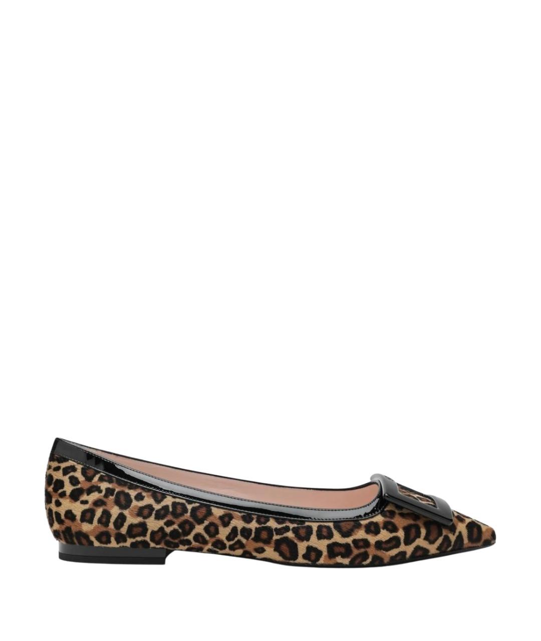 ROGER VIVIER Бежевые кожаные балетки, фото 1