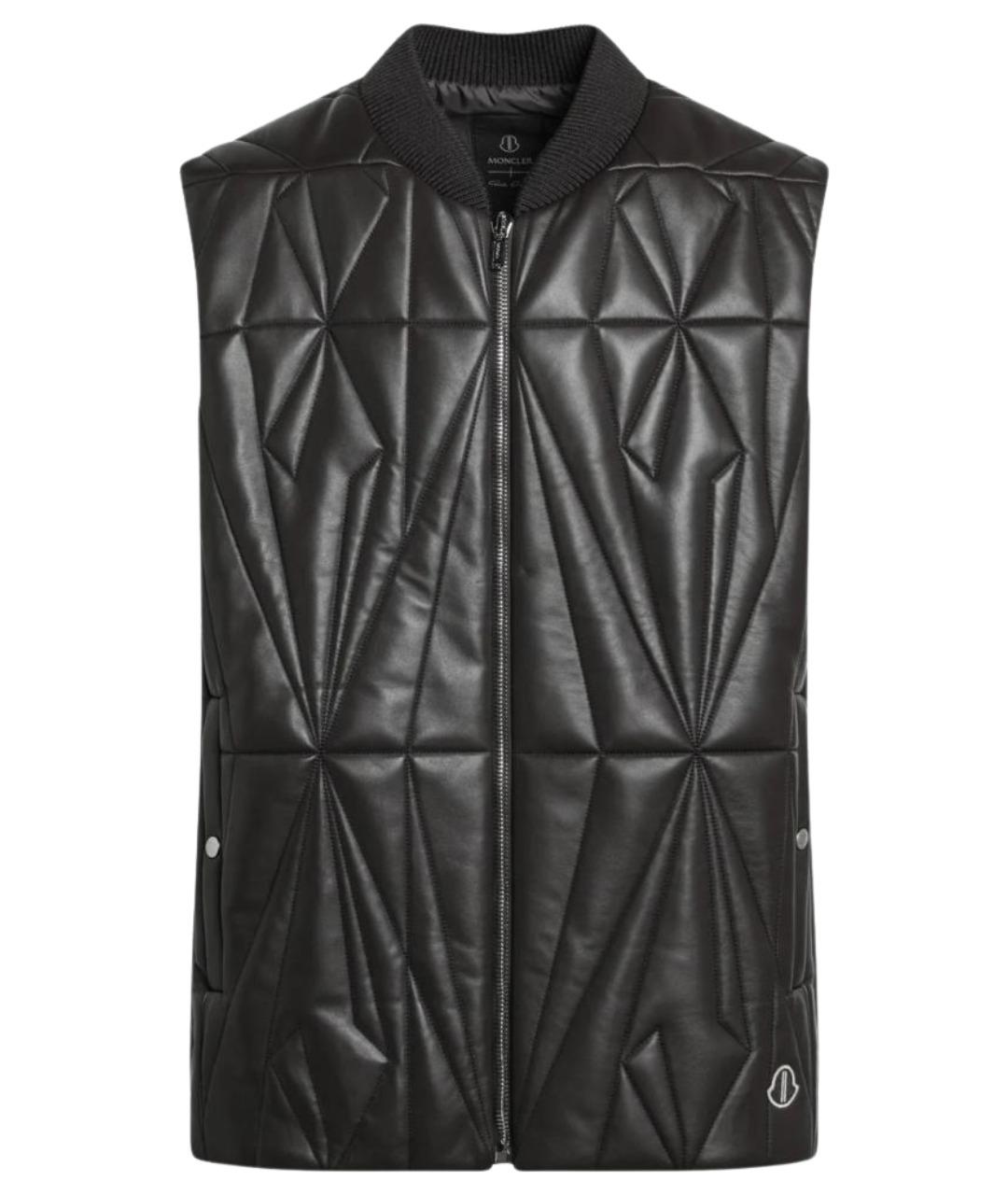 MONCLER Коричневый кожаный жилет, фото 1
