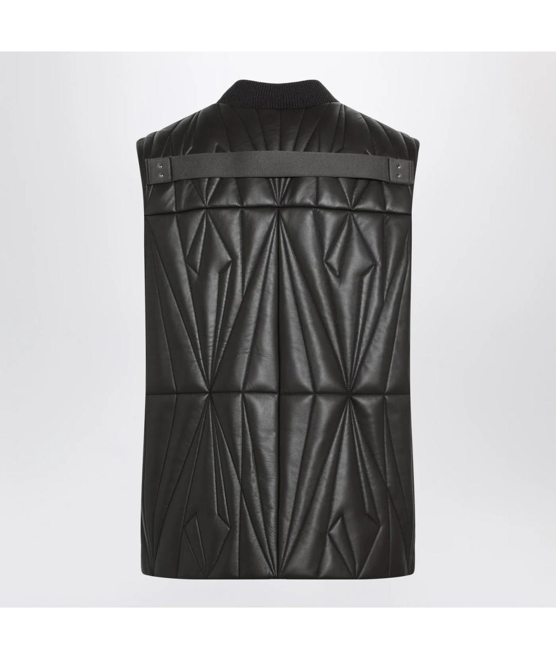MONCLER Коричневый кожаный жилет, фото 2
