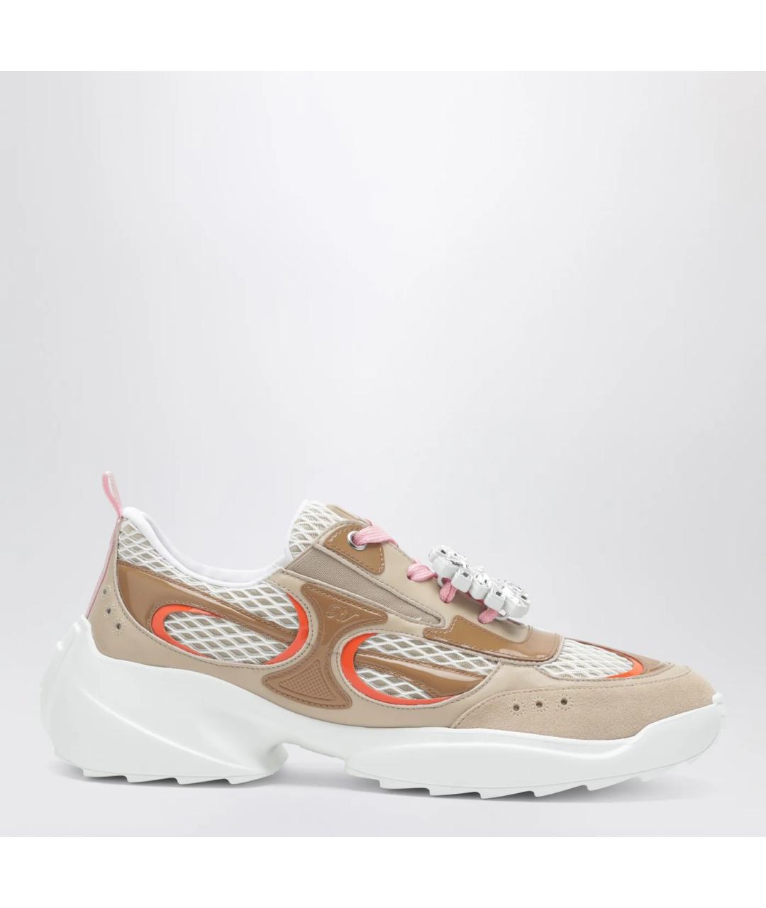 ROGER VIVIER Бежевые замшевые кроссовки, фото 3