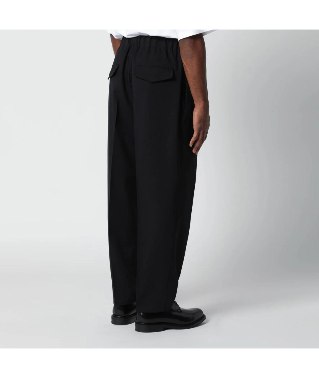 JIL SANDER Черные полиэстеровые повседневные брюки, фото 2