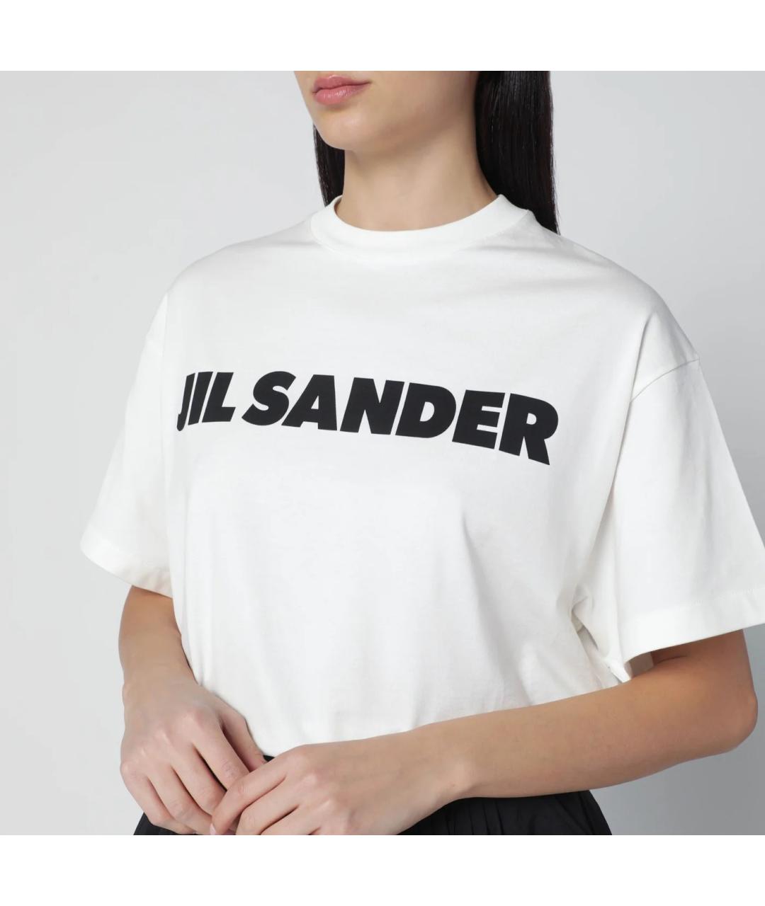 JIL SANDER Белая хлопковая футболка, фото 2