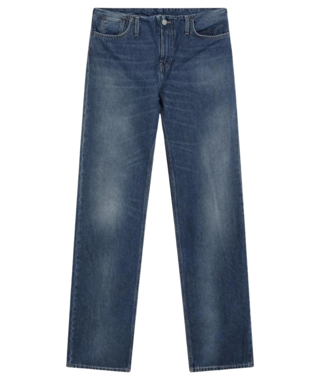 ACNE STUDIOS Синие хлопковые прямые джинсы, фото 1