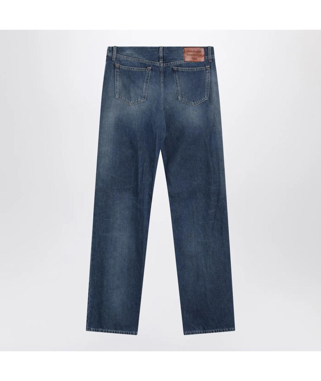 ACNE STUDIOS Синие хлопковые прямые джинсы, фото 2