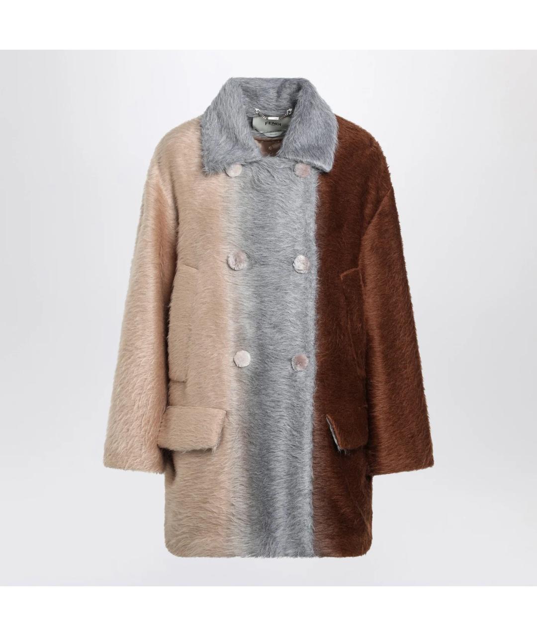 FENDI Мульти шерстяная шуба, фото 3