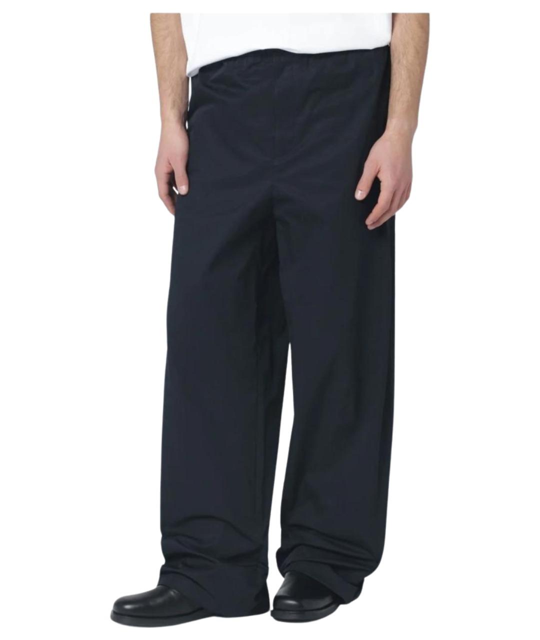 JIL SANDER Синие хлопковые повседневные брюки, фото 1
