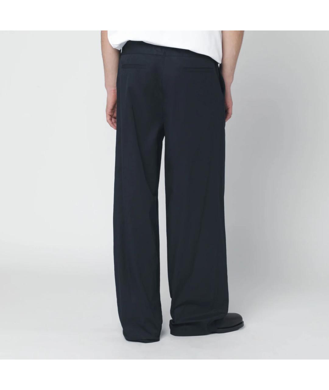 JIL SANDER Синие хлопковые повседневные брюки, фото 2