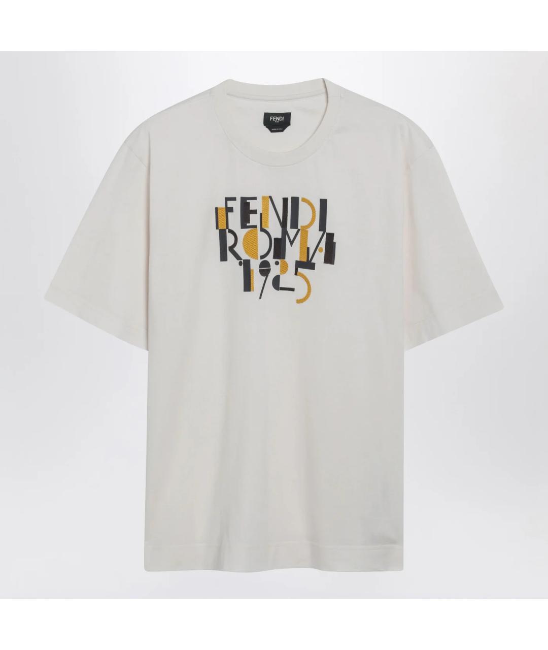 FENDI Белая хлопковая футболка, фото 3