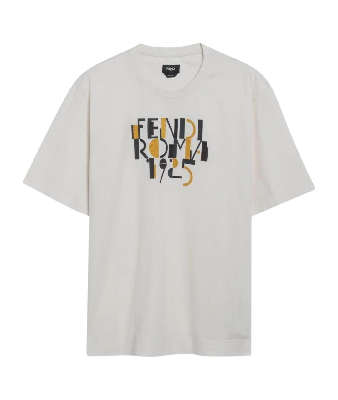 FENDI Белая хлопковая футболка, фото 1