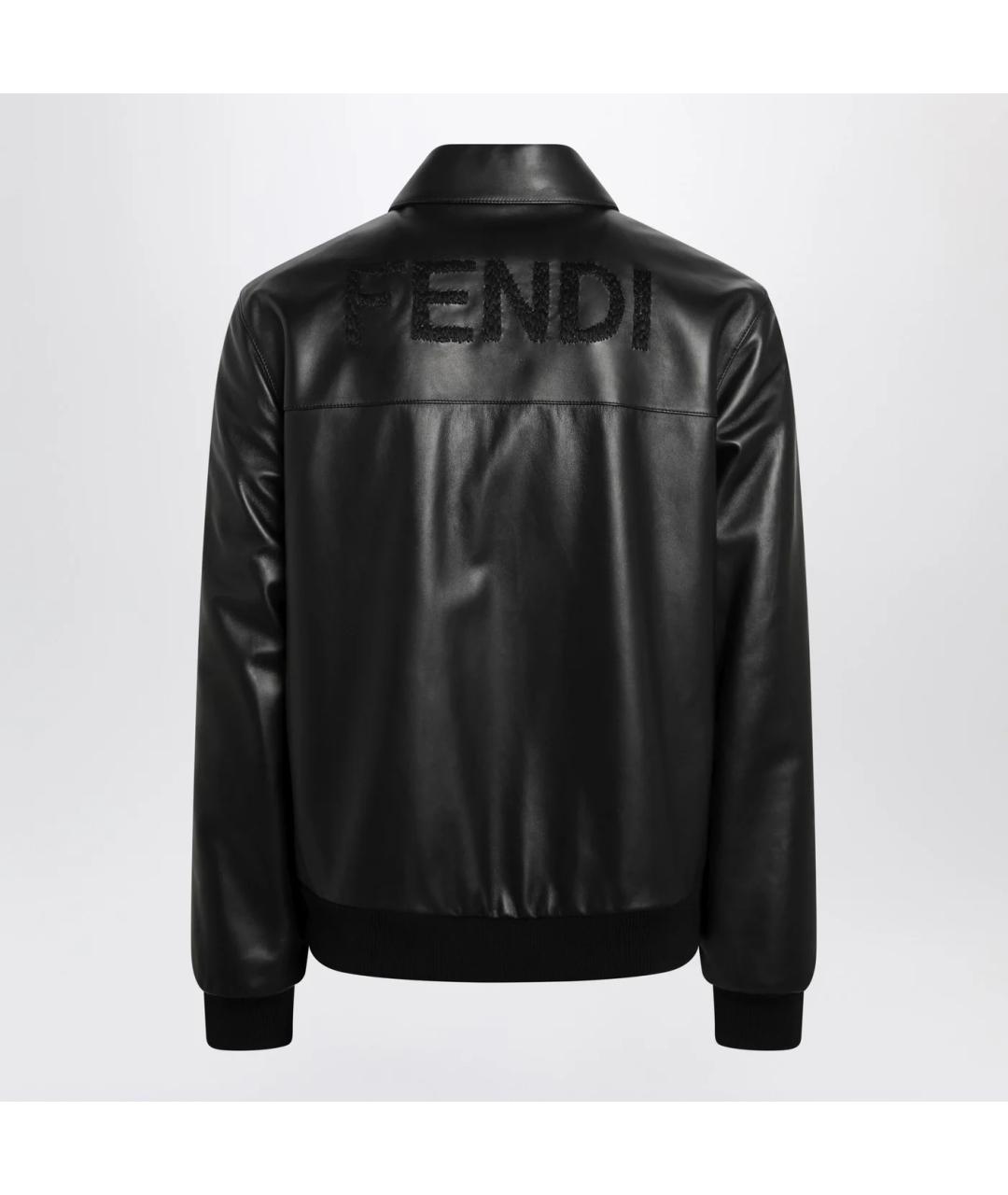 FENDI Черная кожаная куртка, фото 2