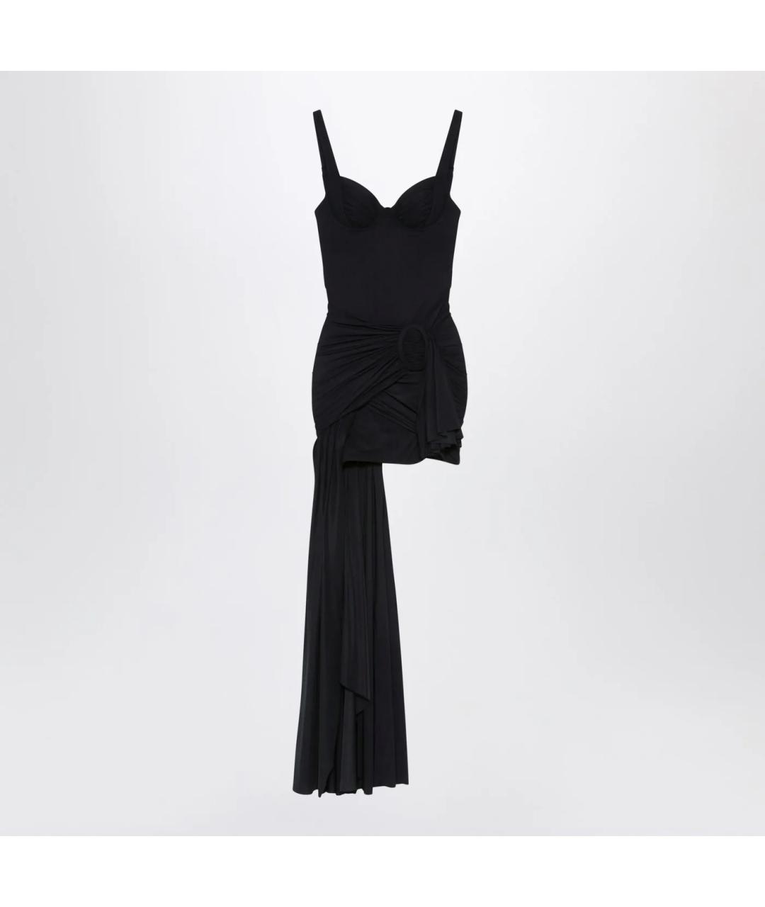 BALENCIAGA Черное хлопковое коктейльное платье, фото 3