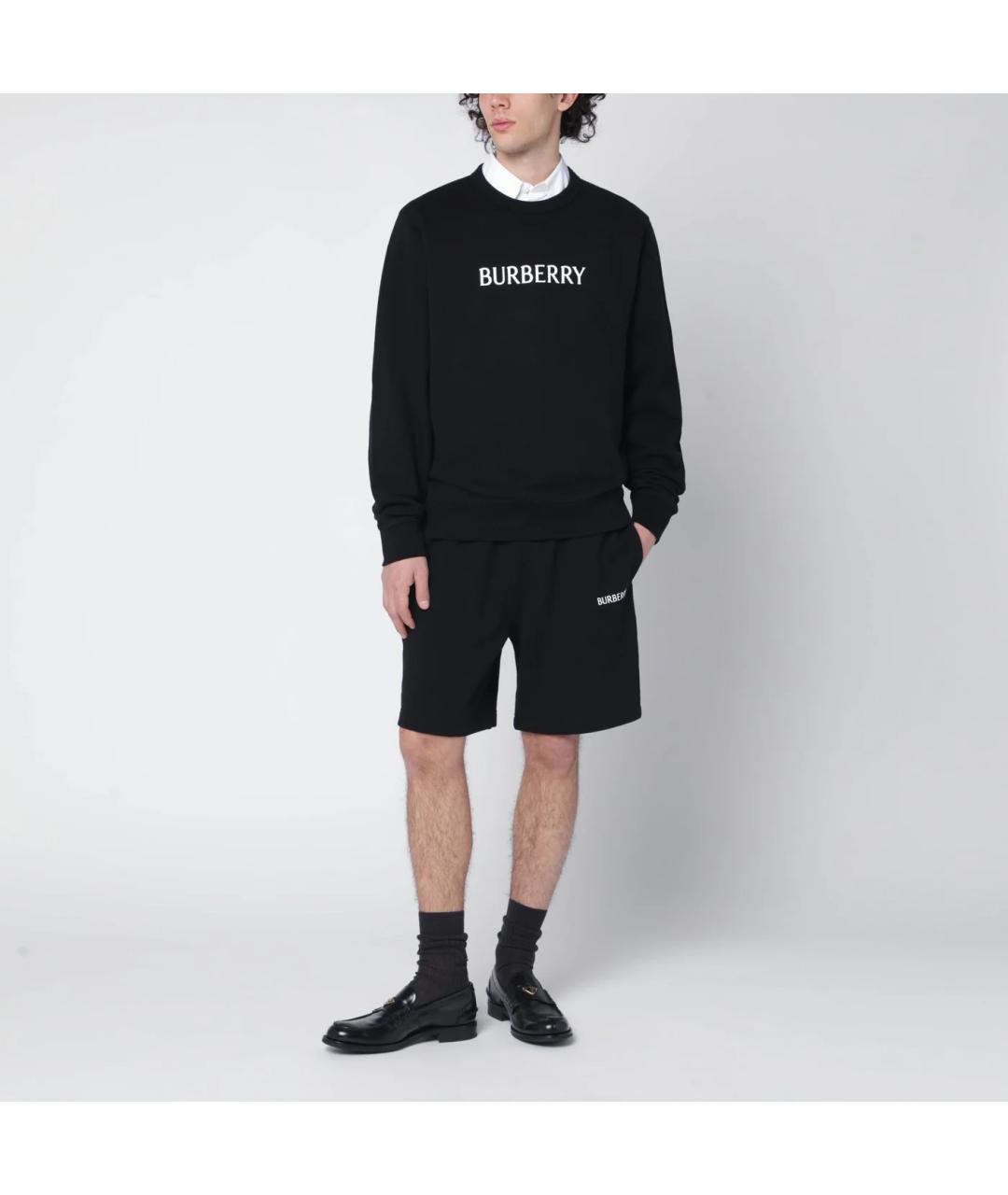 BURBERRY Черные хлопковые шорты, фото 3