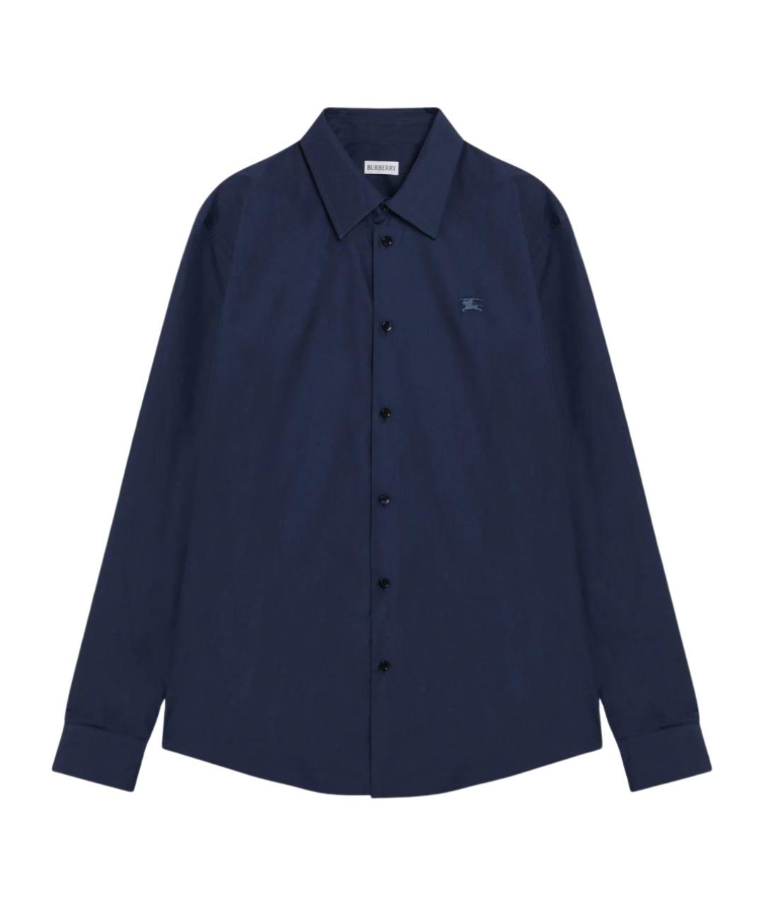 BURBERRY Синяя хлопковая классическая рубашка, фото 1