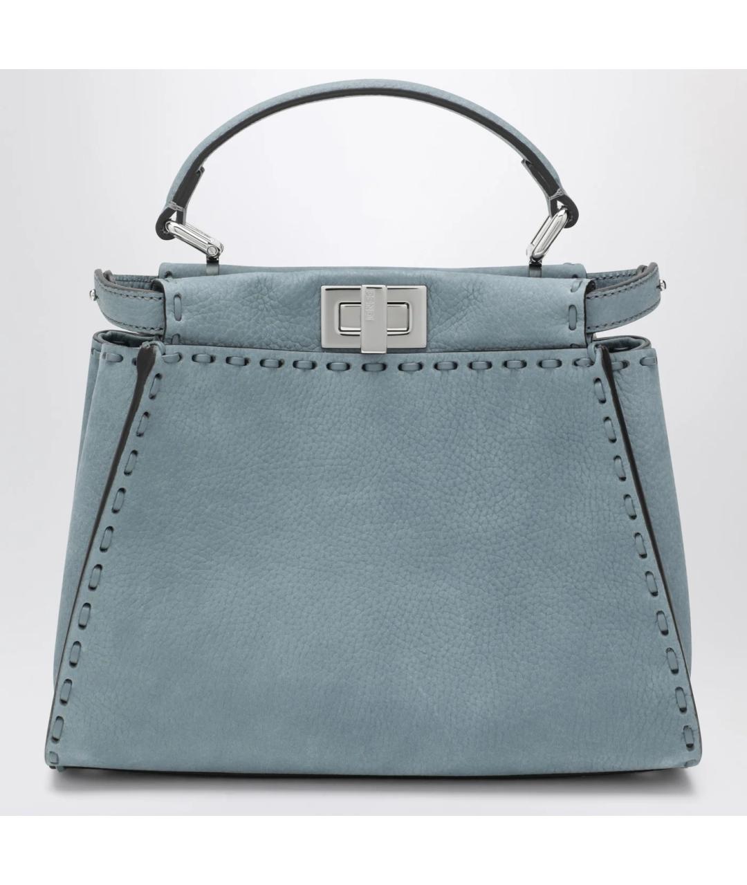 FENDI Голубая кожаная сумка тоут, фото 2