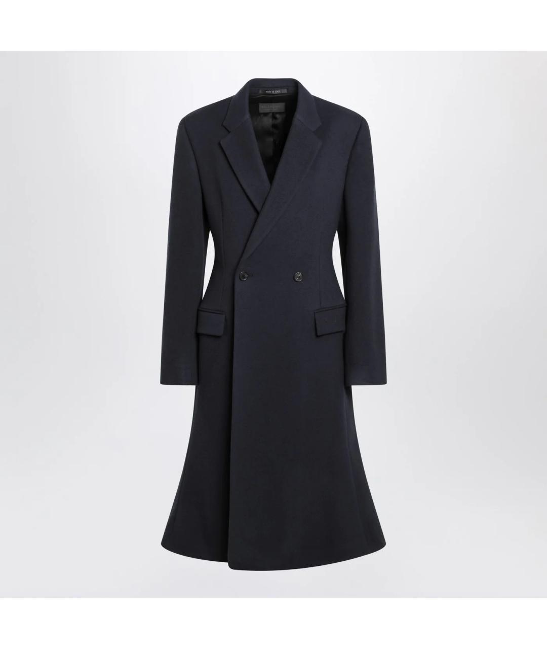BALENCIAGA Темно-синее шерстяное пальто, фото 3
