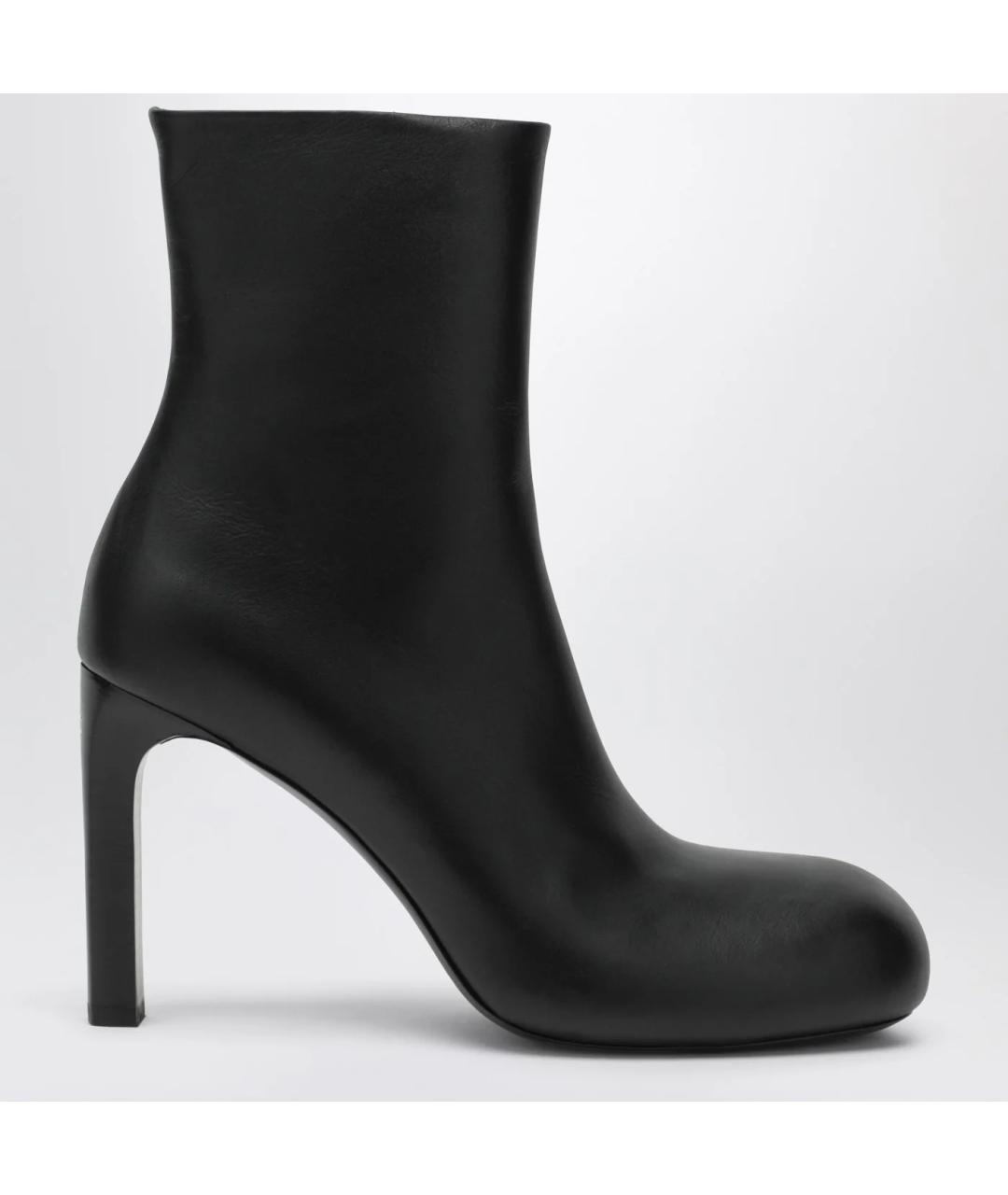 BALENCIAGA Черные кожаные ботильоны, фото 3