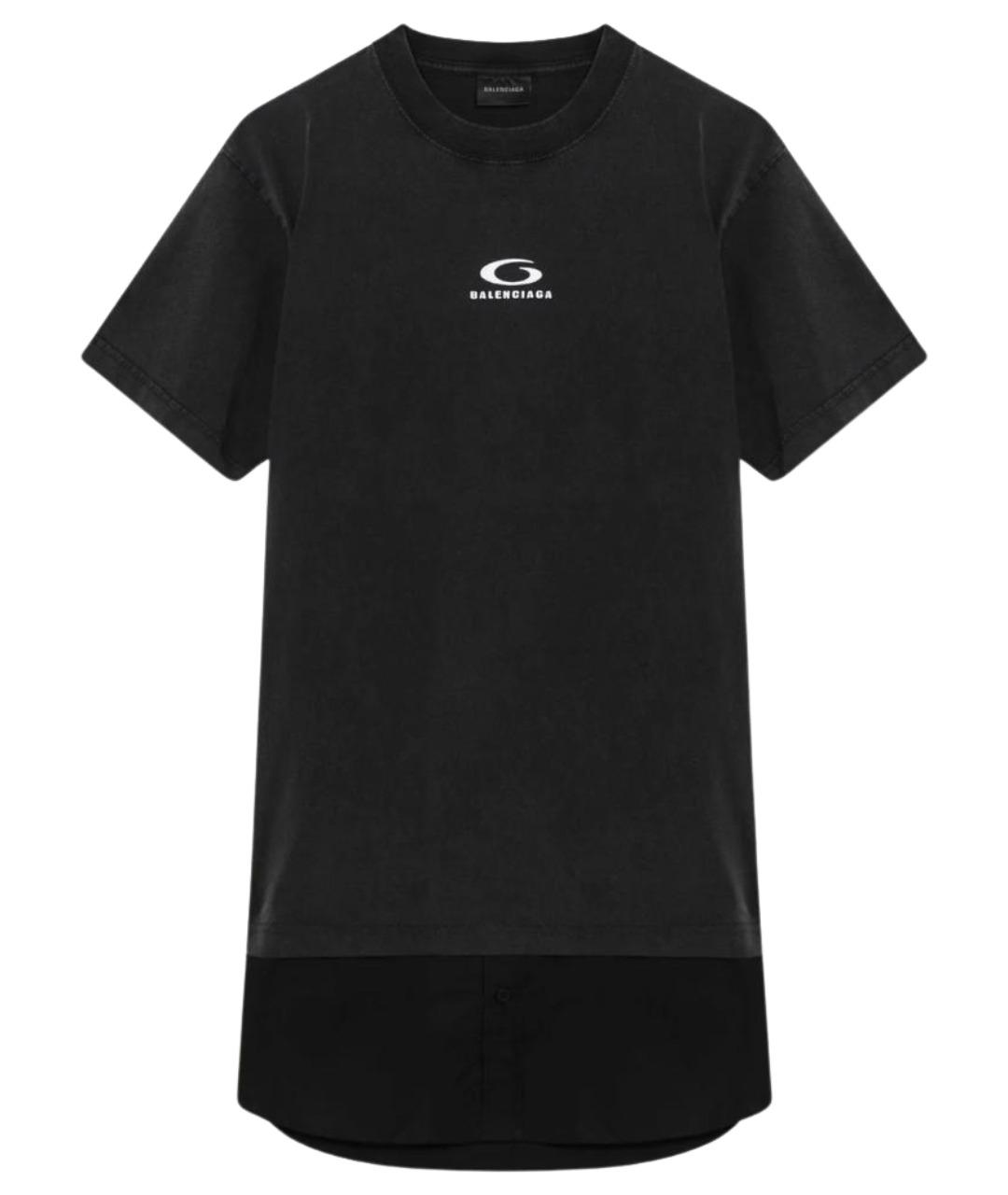 BALENCIAGA Черное хлопковое повседневное платье, фото 1