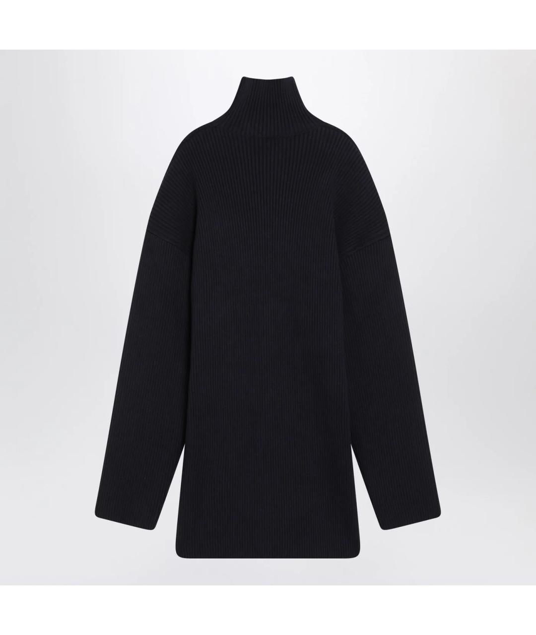 BALENCIAGA Темно-синее шерстяное платье, фото 2