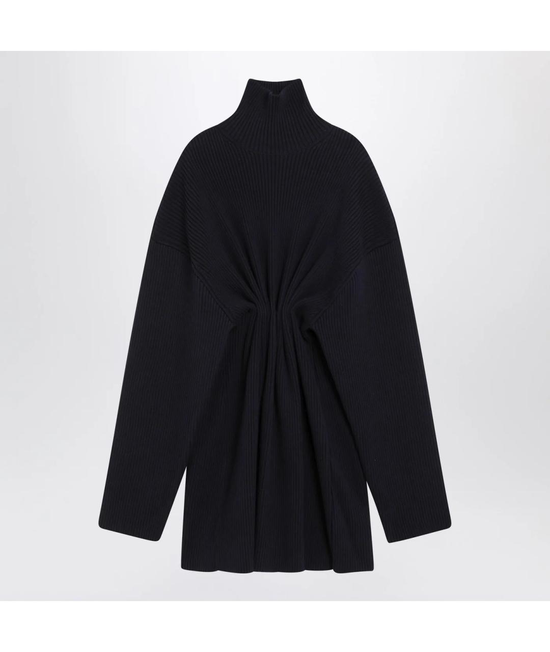BALENCIAGA Темно-синее шерстяное платье, фото 3