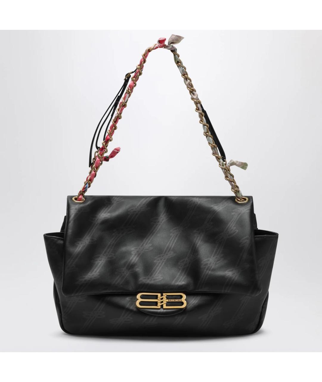 BALENCIAGA Черная кожаная сумка через плечо, фото 3