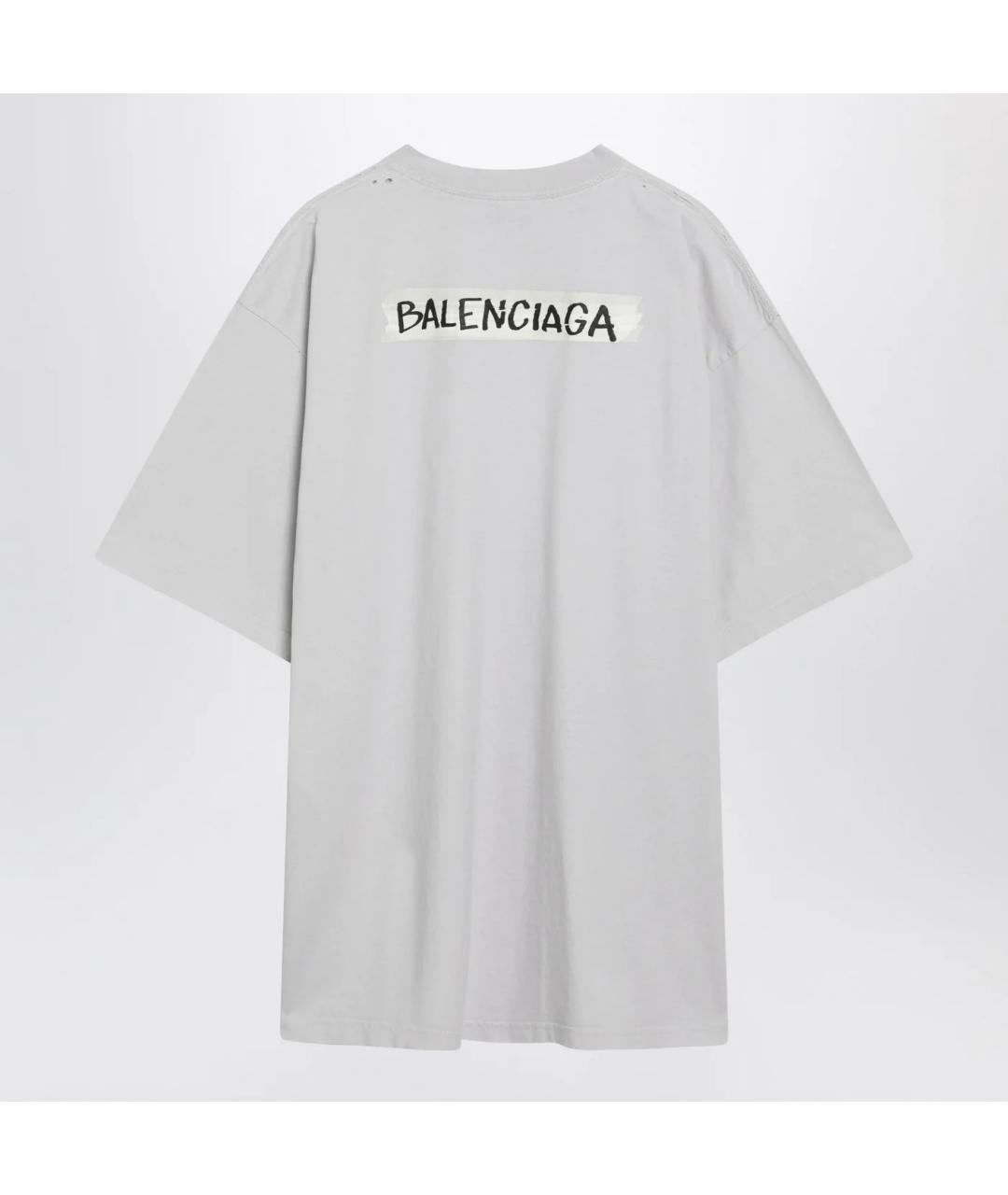 BALENCIAGA Белая хлопковая футболка, фото 2