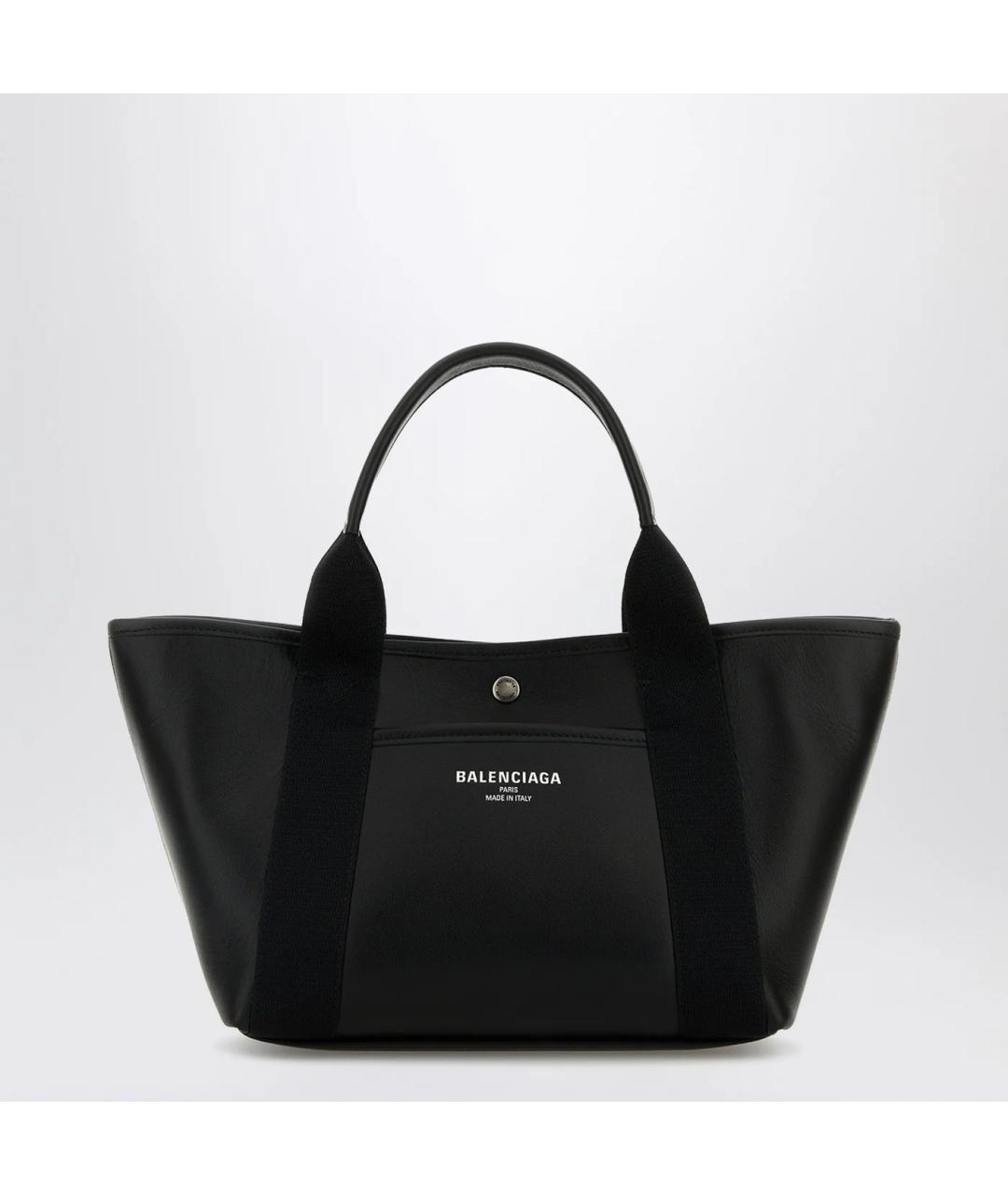 BALENCIAGA Черная кожаная сумка тоут, фото 3